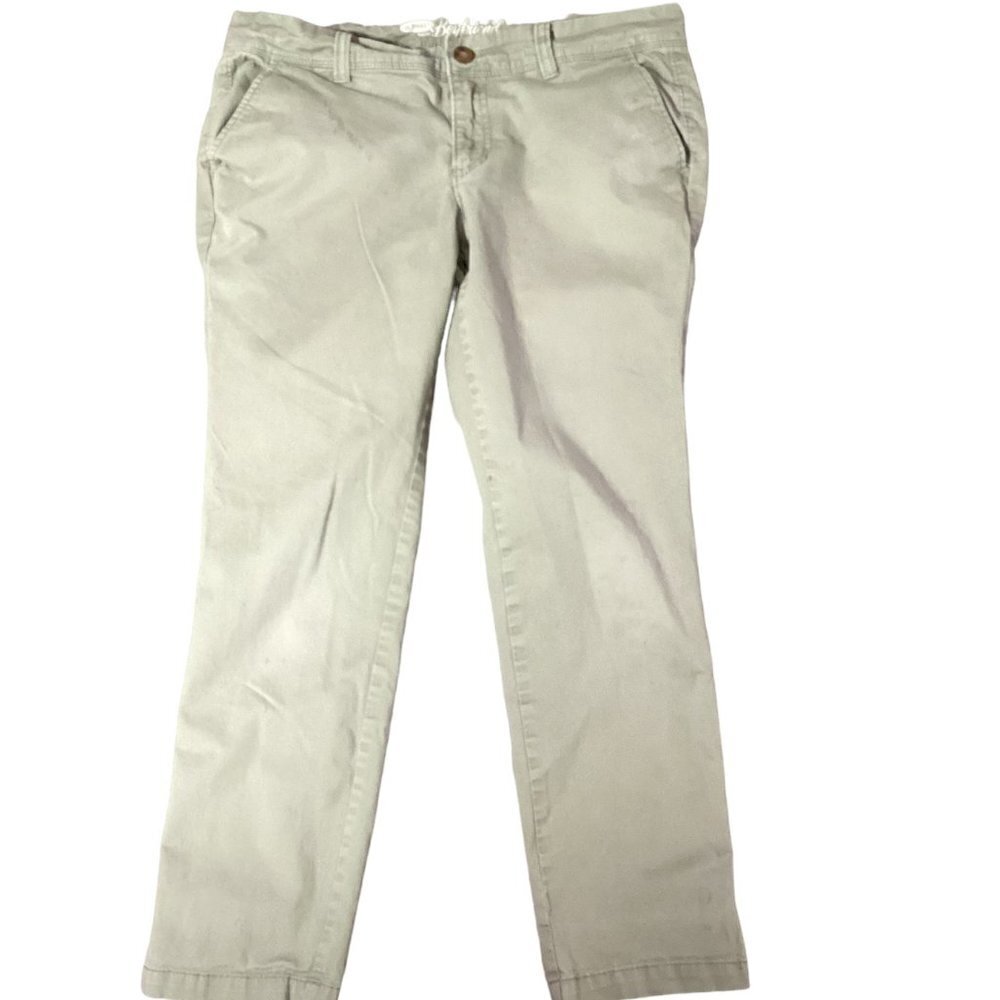 Old Navy The Boyfriend Slim Chino in "Thyme Is Up" Green Cotton Sz 8 Reg #149G
